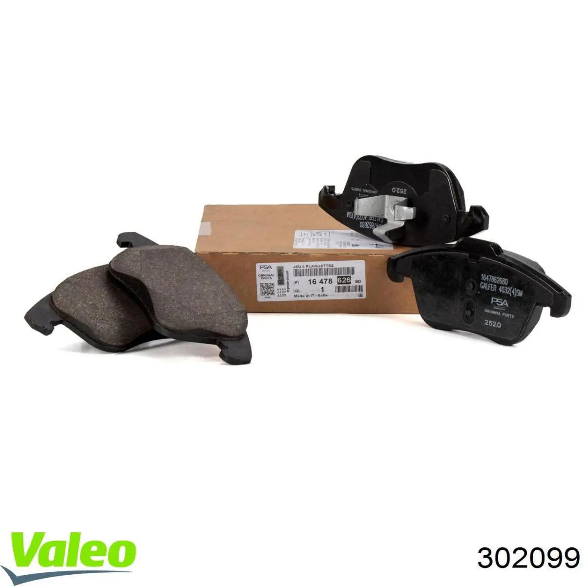 Передние тормозные колодки 302099 VALEO