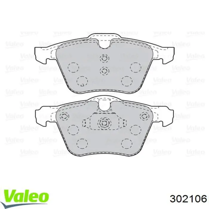 Передние тормозные колодки 302106 VALEO