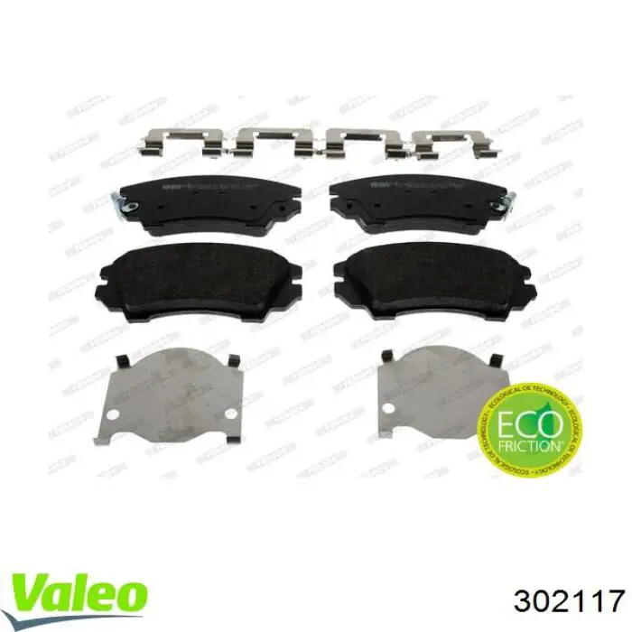 Передние тормозные колодки 302117 VALEO