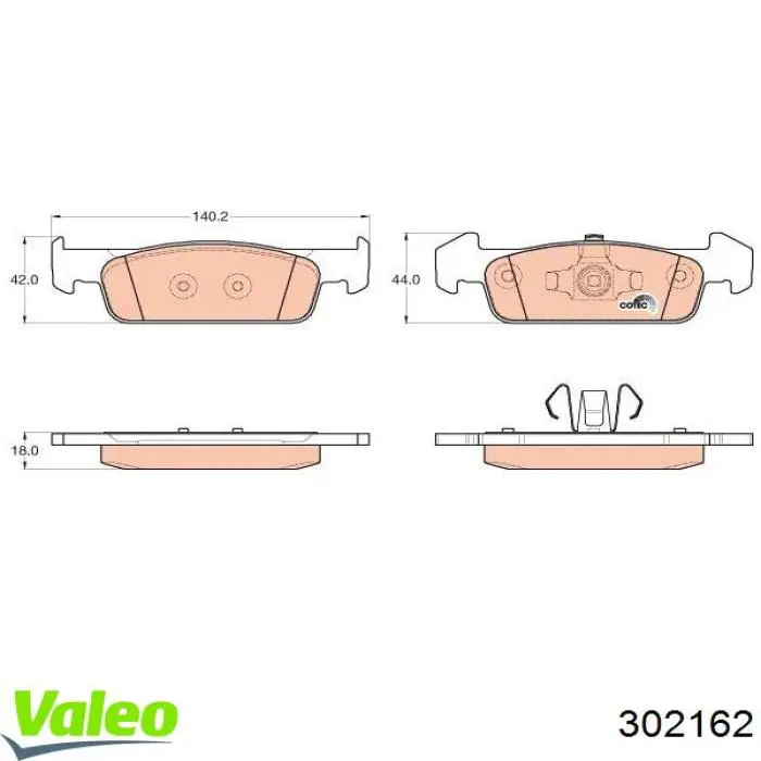 Купить 302162 VALEO Колодки тормозные