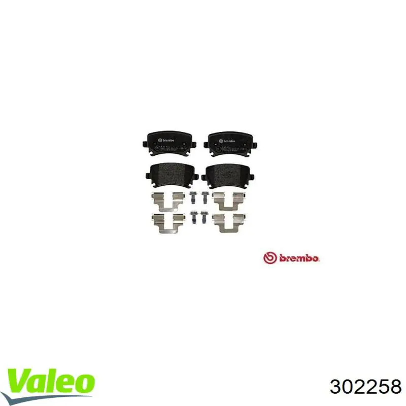 Задние тормозные колодки 302258 VALEO