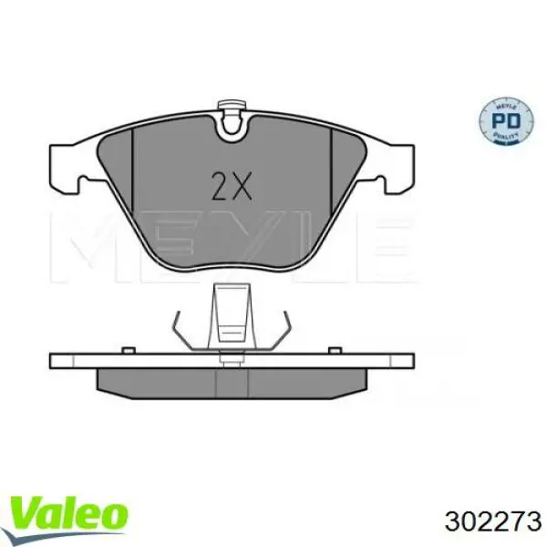Передние тормозные колодки 302273 VALEO