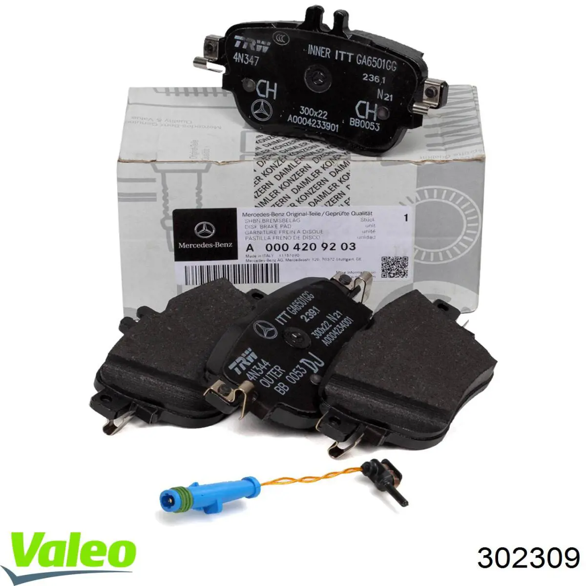 Передние тормозные колодки 302309 VALEO