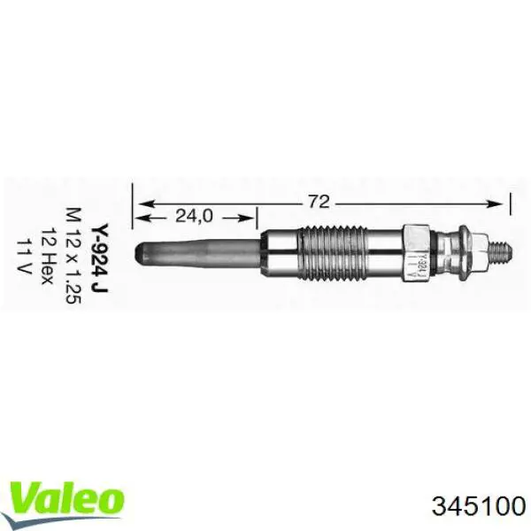 Свечи накала 345100 VALEO