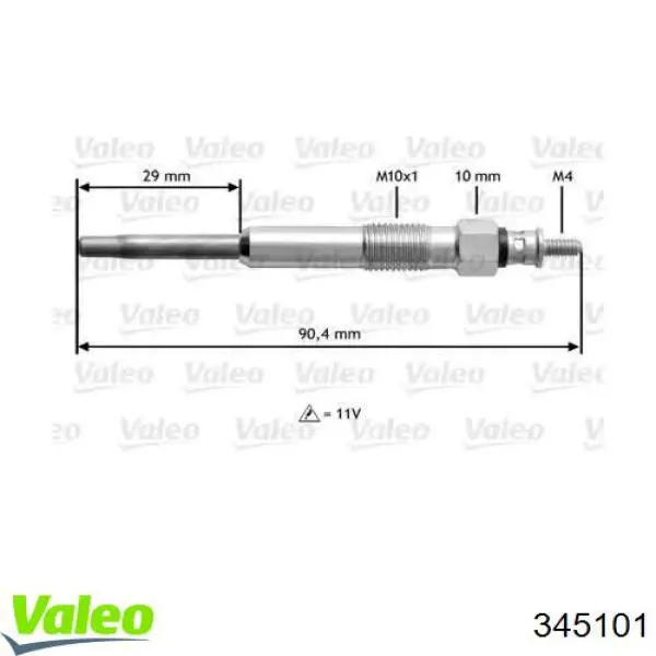 345101 VALEO vela de incandescência