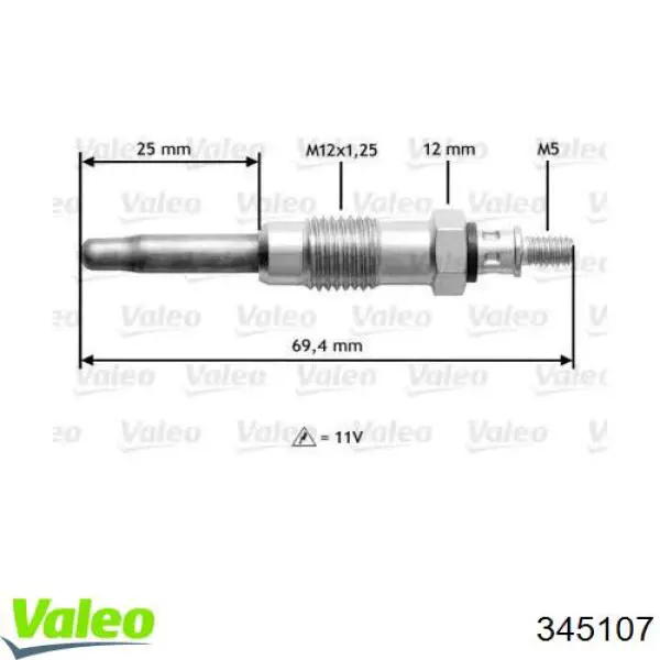 345107 VALEO vela de incandescência