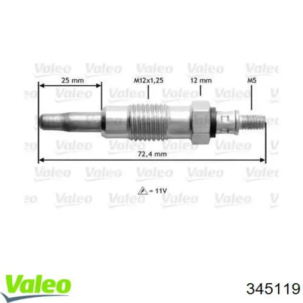 Свечи накала 345119 VALEO