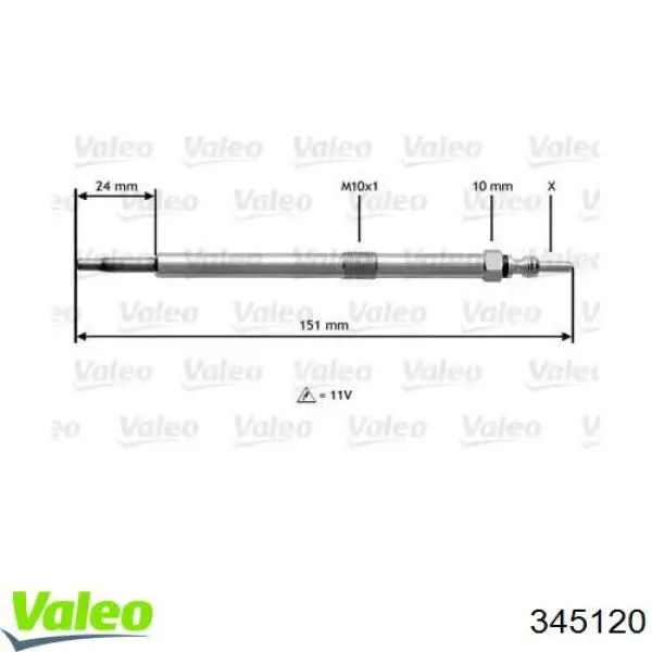 Свечи накала 345120 VALEO