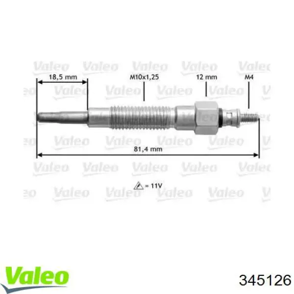 Свечи накала 345126 VALEO