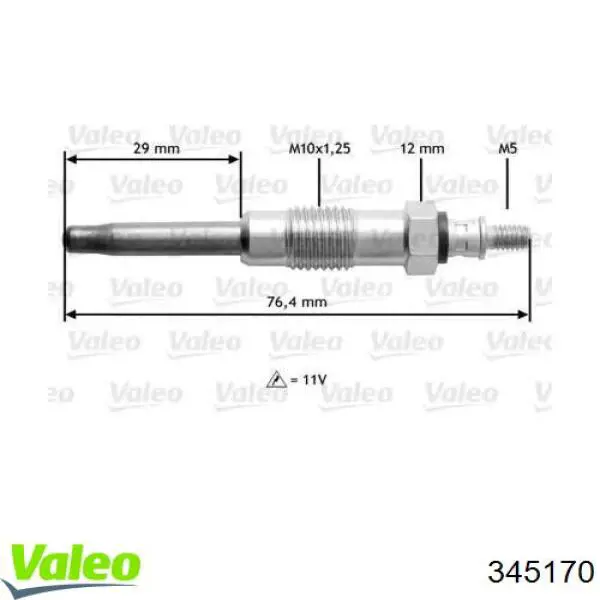 Свечи накала 345170 VALEO