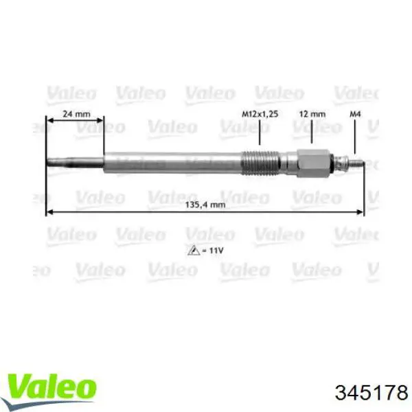 Свечи накала 345178 VALEO