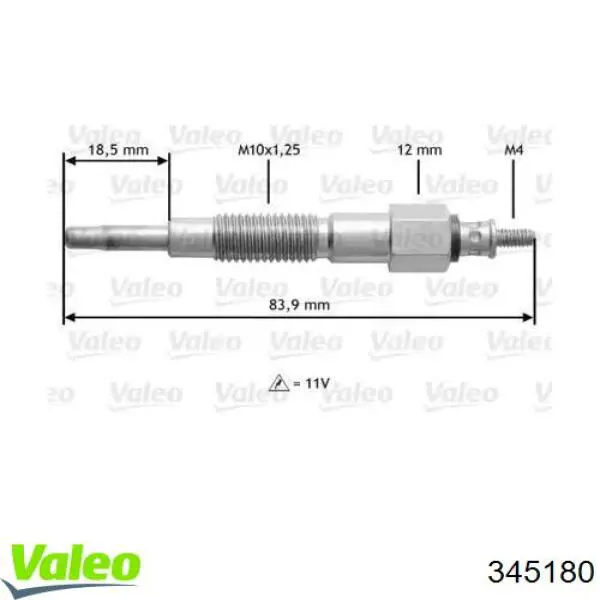 Свечи накала 345180 VALEO