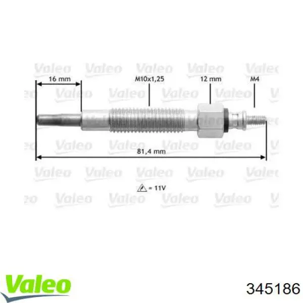 Свечи накала 345186 VALEO