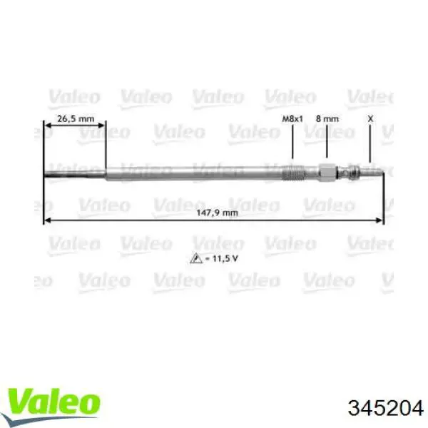 Свечи накала 345204 VALEO