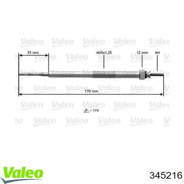 Свечи накала 345216 VALEO