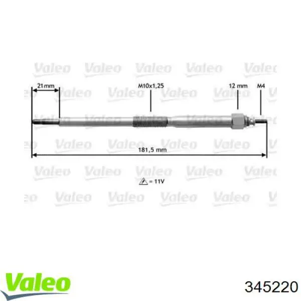 Свечи накала 345220 VALEO