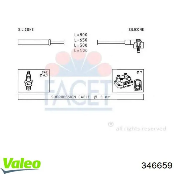 346659 VALEO высоковольтные провода