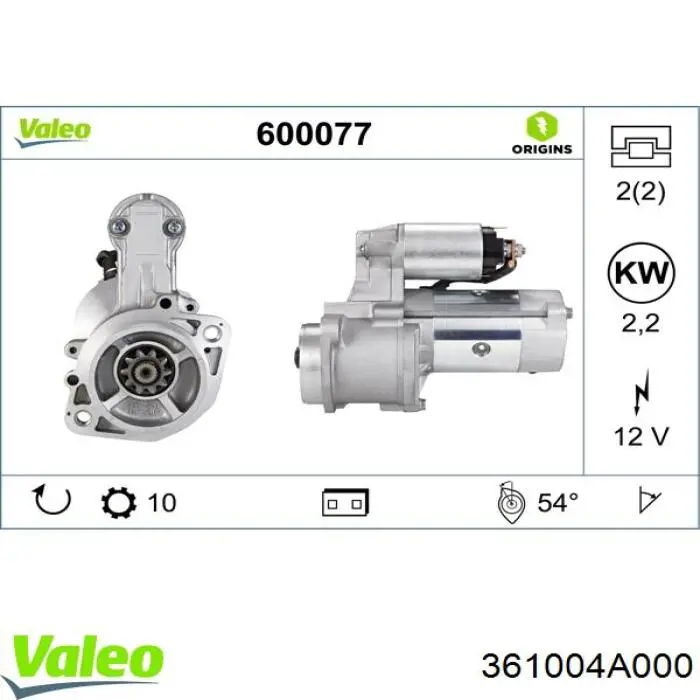 Стартер 361004A000 VALEO