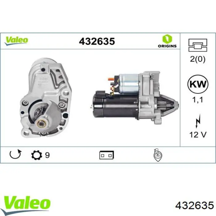Стартер 432635 VALEO