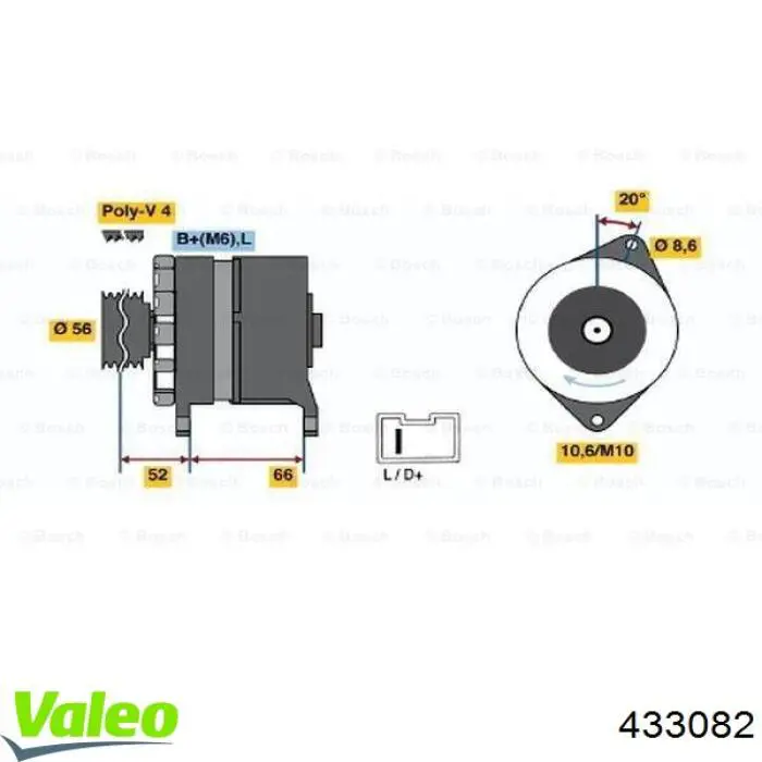 Генератор 433082 VALEO