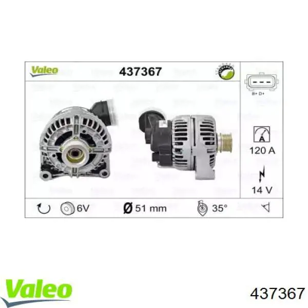 Alternador 437367 VALEO