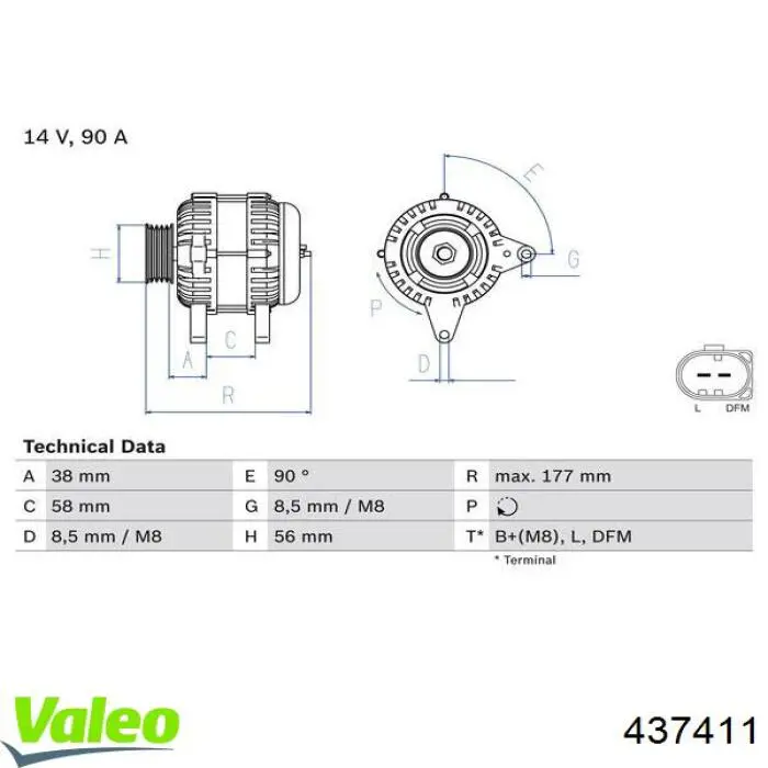 437411 VALEO генератор