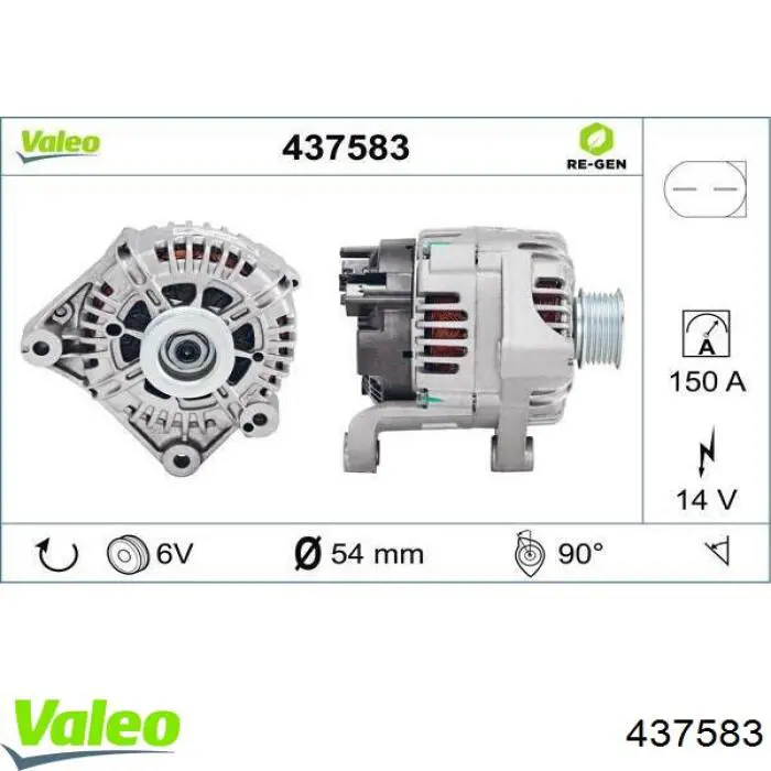 Alternador 437583 VALEO