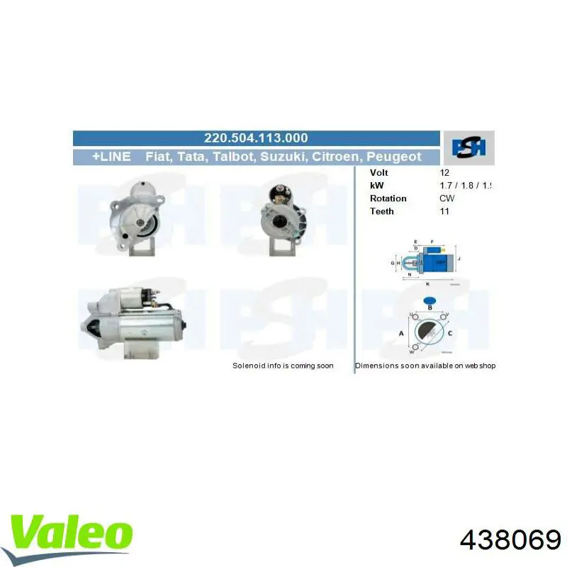 438069 VALEO Стартер автомобиля