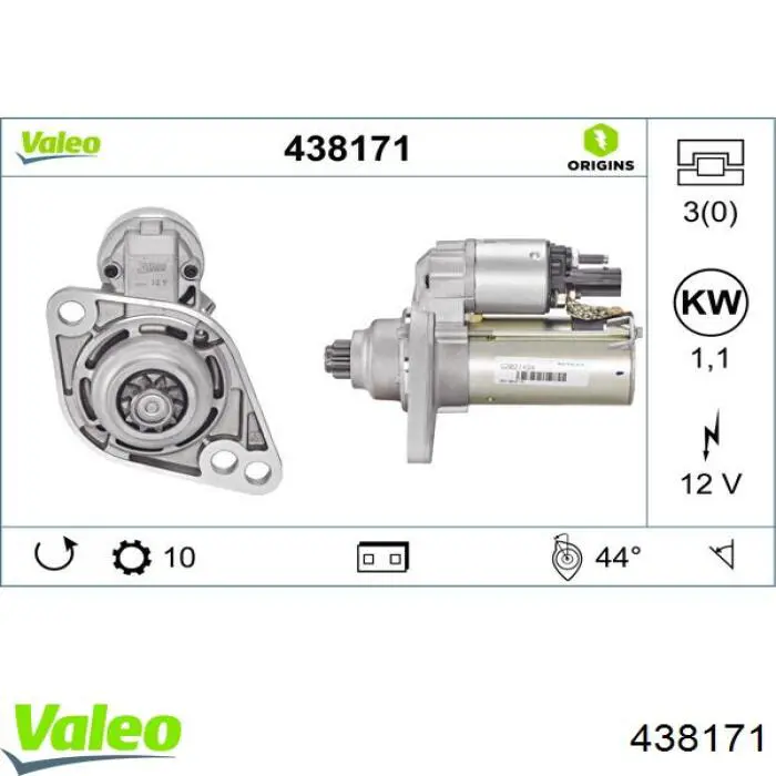 Купить 438171 VALEO Стартер