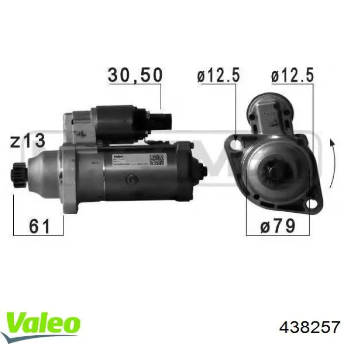 Стартер VALEO 438257 цена, от 39.91 USD