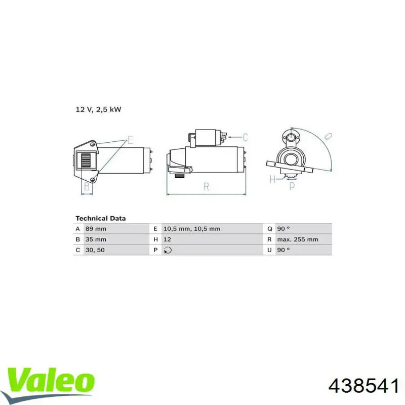 Стартер двигателя VALEO 438541