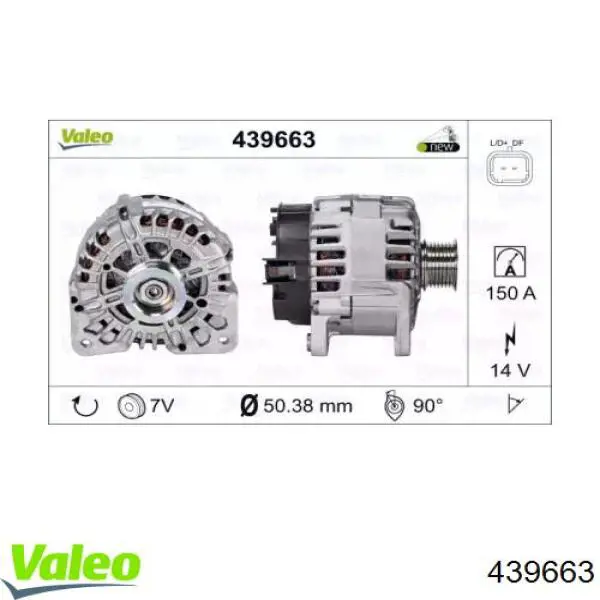 Генератор автомобиля VALEO 439663