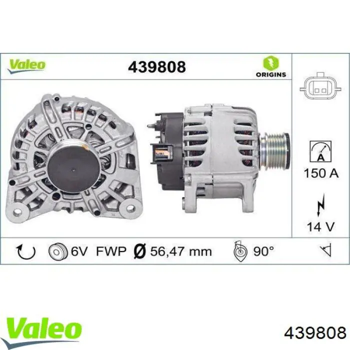 Генератор 439808 VALEO