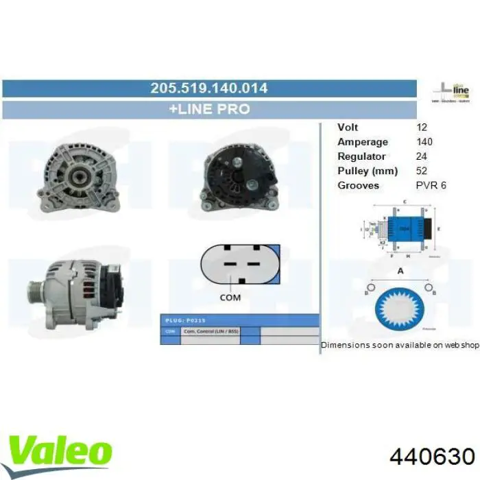 Автомобильный генератор VALEO FGN20S022 цена, от 240.20 USD