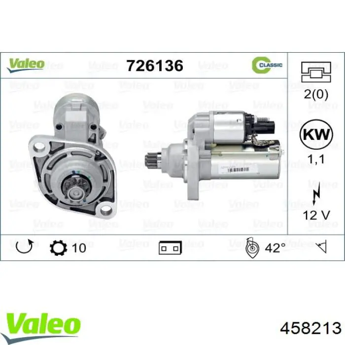 Стартер VALEO 458213 цена, от 33.82 USD