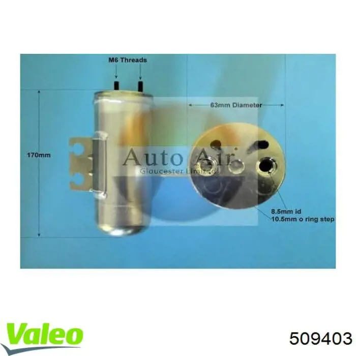 Receptor-secador del aire acondicionado 509403 VALEO