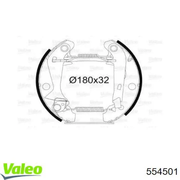 Задние барабанные колодки 554501 VALEO