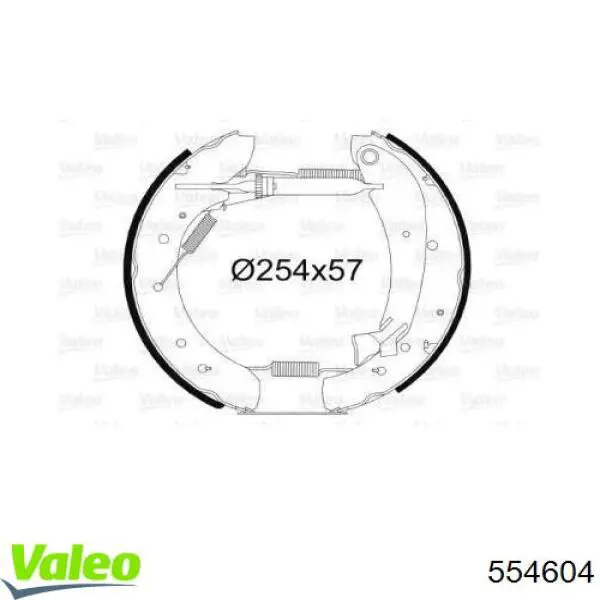 Задние барабанные колодки 554604 VALEO