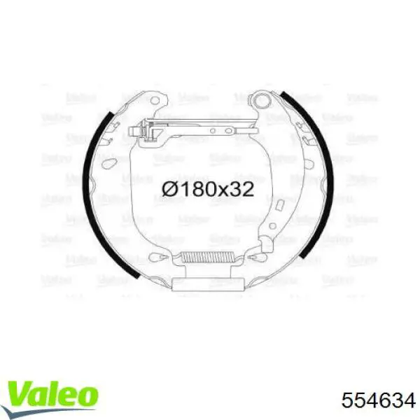 Задние барабанные колодки 554634 VALEO