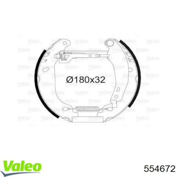 Задние барабанные колодки 554672 VALEO