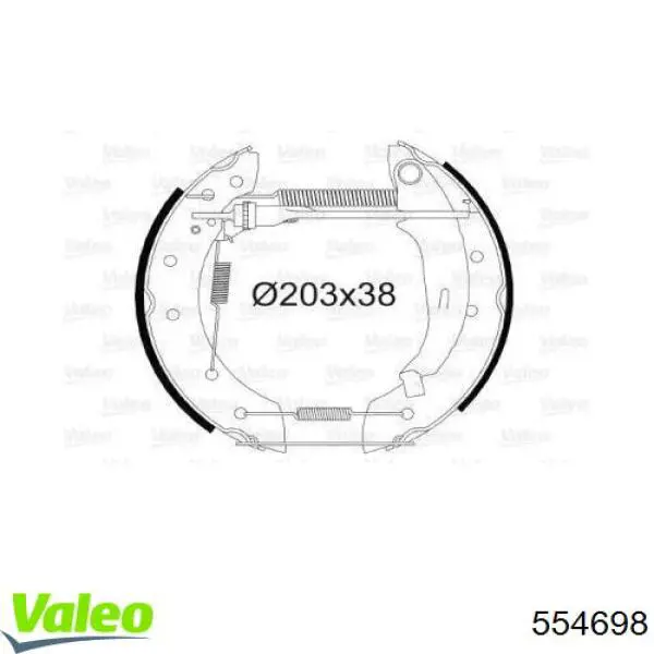 Задние барабанные колодки 554698 VALEO