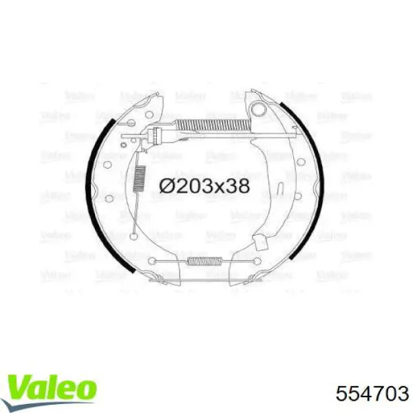 Задние барабанные колодки 554703 VALEO