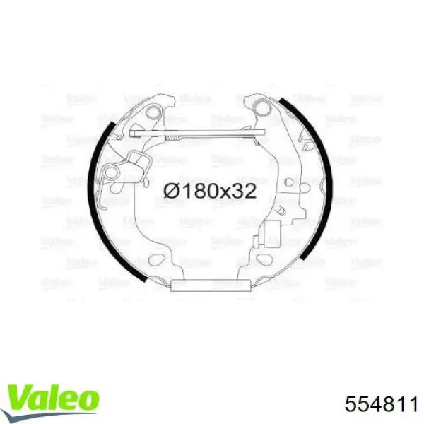 Задние барабанные колодки 554811 VALEO