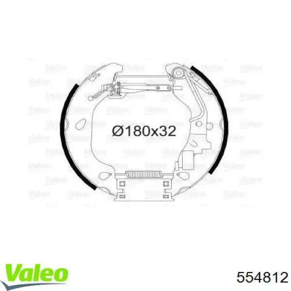 Задние барабанные колодки 554812 VALEO