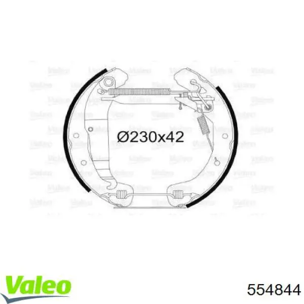 Задние барабанные колодки 554844 VALEO