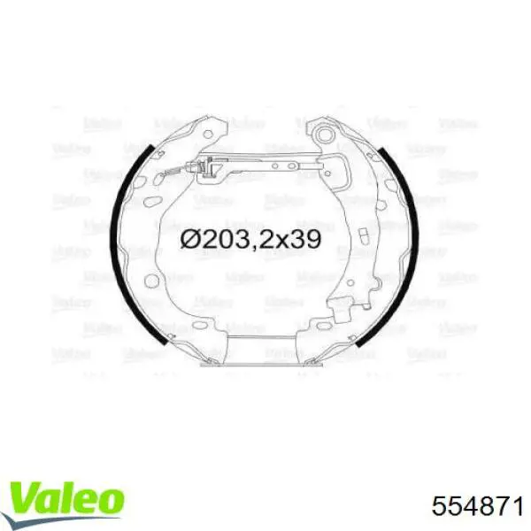 Задние барабанные колодки 554871 VALEO