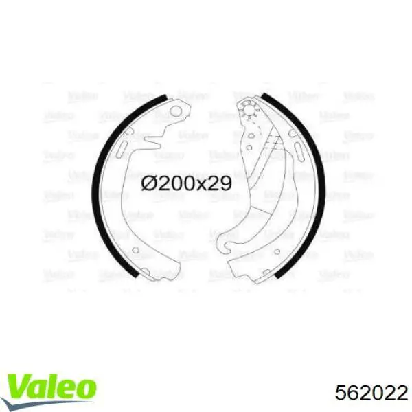 Задние барабанные колодки 562022 VALEO