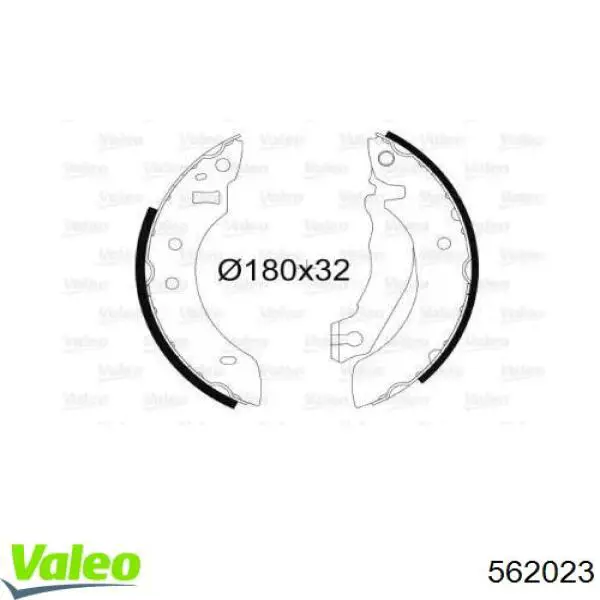 Задние барабанные колодки 562023 VALEO