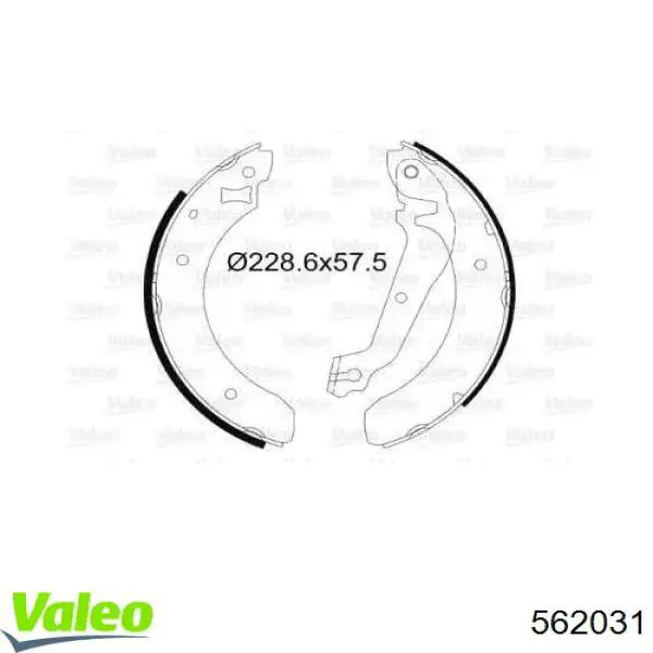 Задние барабанные колодки 562031 VALEO