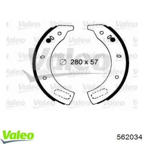 Задние барабанные колодки 562034 VALEO